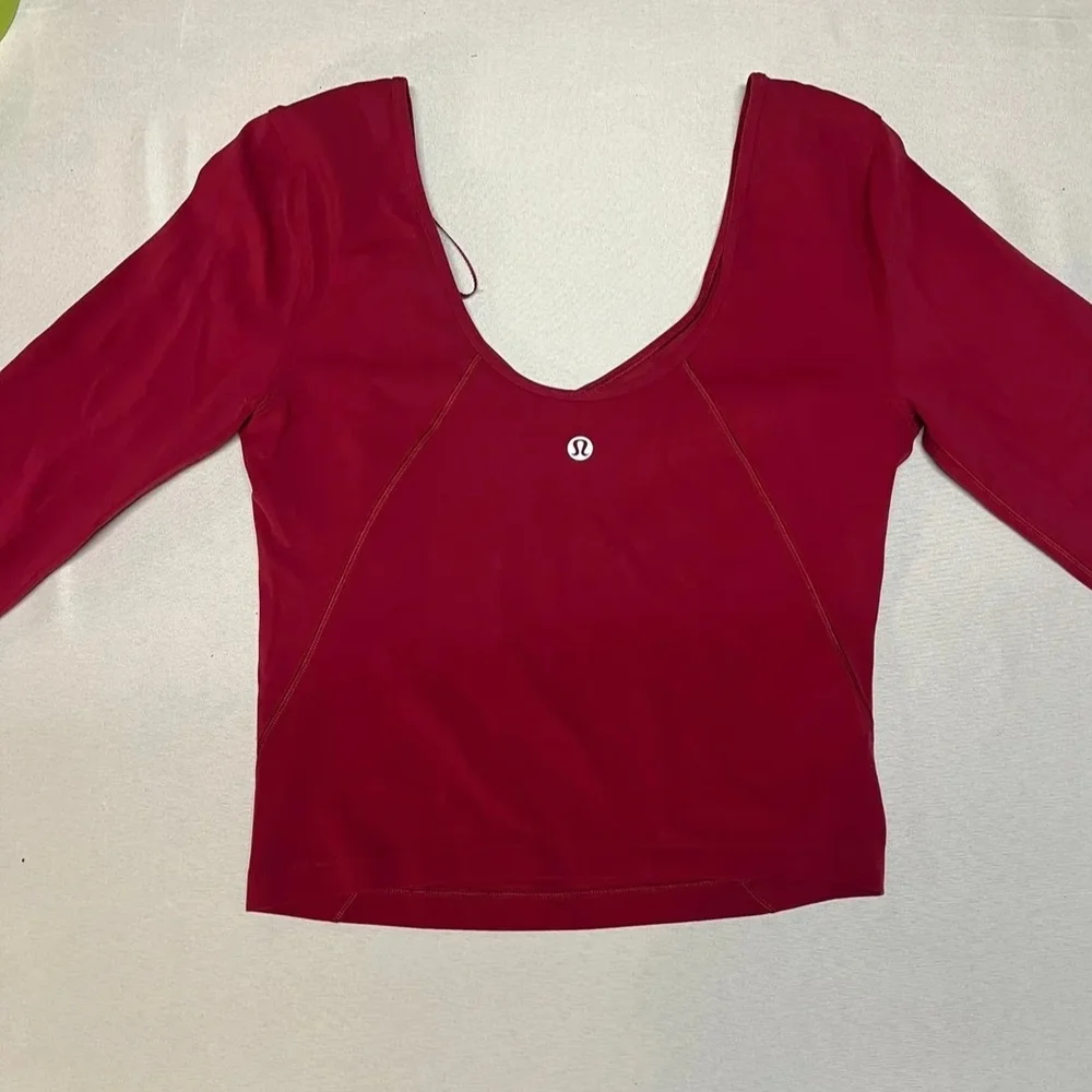 lululemon athletica Deep Red Long Sleeve Top - Picture 3 of 3